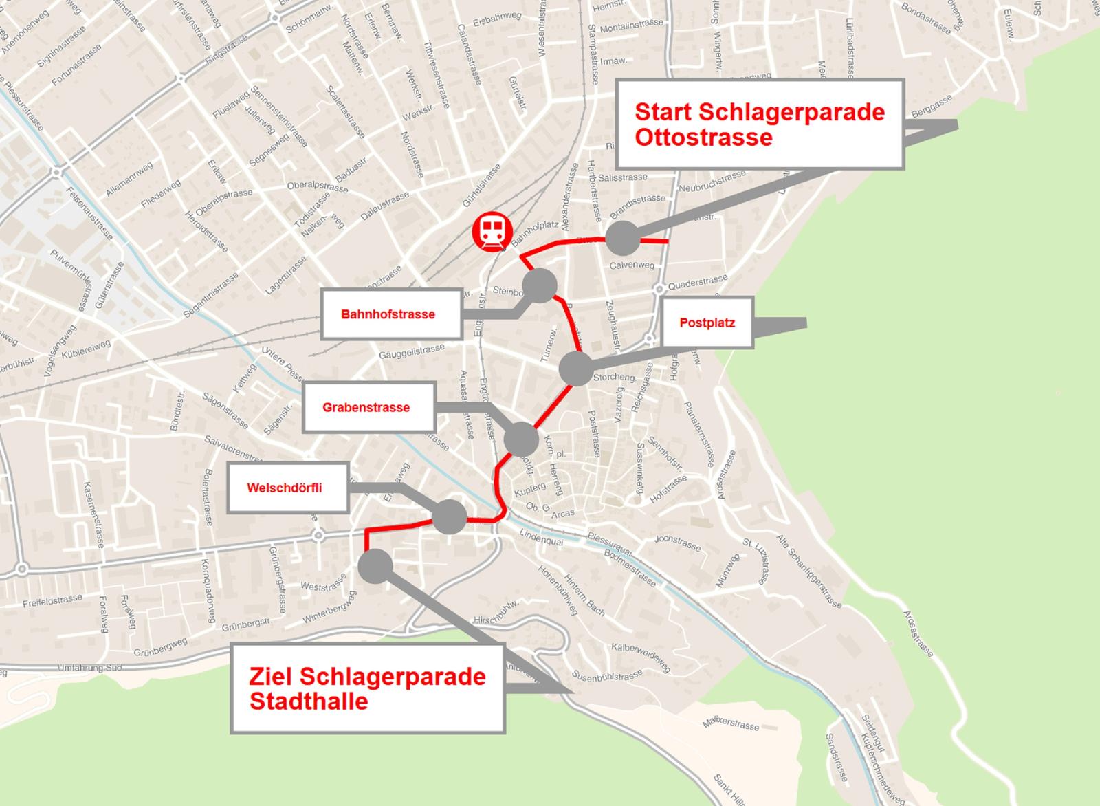 Die neue Route der Schlagerparade 2018.
