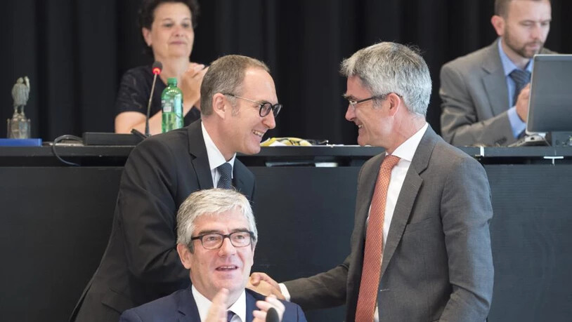 Regierungsrat Christian Rathgeb (links) wurde Mittwoch zum Regierungspräsident 2020 gewählt und Regierungsrat Mario Cavigelli zu