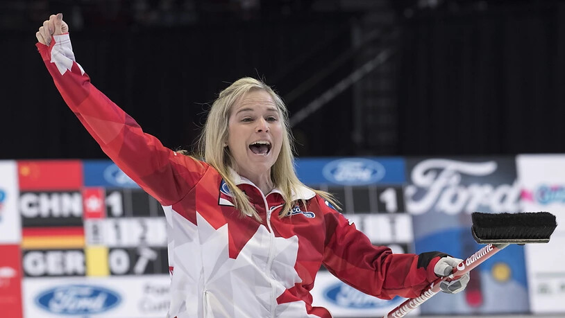 Kanadas Teamchefin Jennifer Jones freut sich von Herzen über ihren Triumph