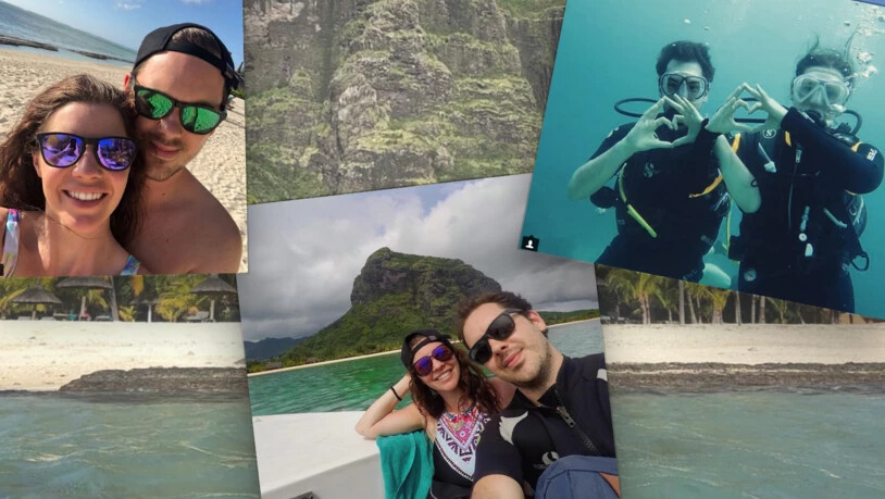 Fabio Nay und Tina Weirather scheinen es sich auf Mauritius gut gehen zu lassen.