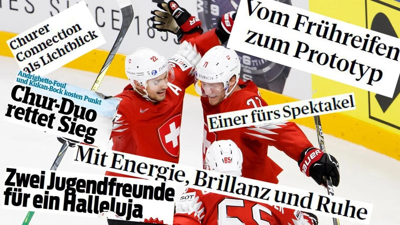 Nino Niederreiter (links) und Enzo Corvi verzücken die Schweizer Hockeyfans – und die Presse.