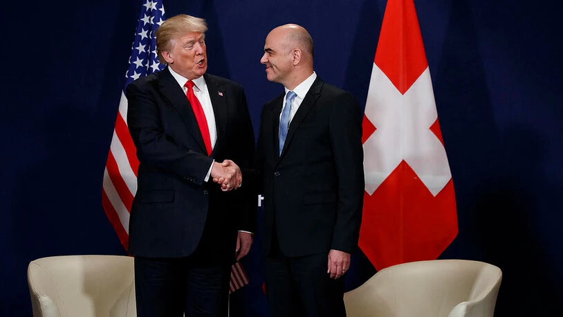 US-Präsident Donald Trumps und Bundesrat Alain Berset (rechts) am diesjährigen WEF.