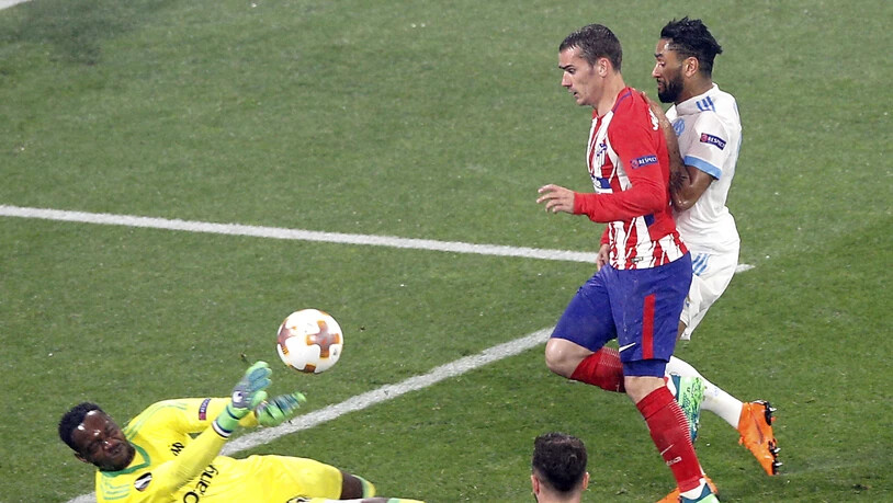 Eiskalter Abschluss: Antoine Griezmann bezwingt Marseilles Goalie Steve Mandanda zum 2:0 für Atlético