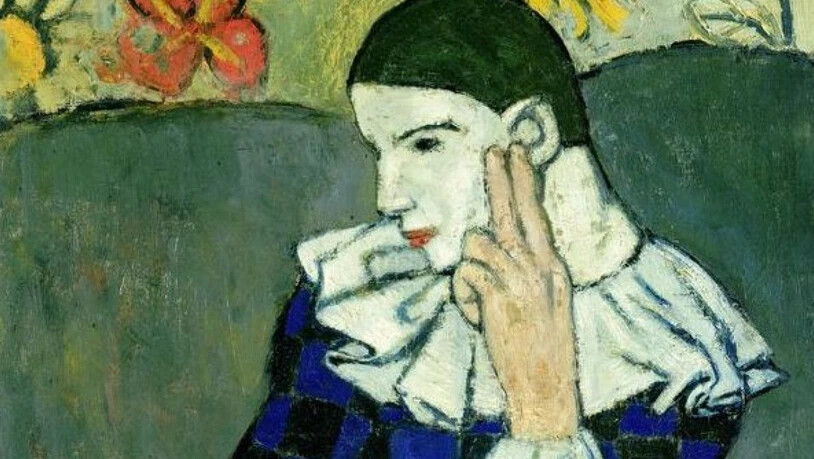 "Arlequin accoudé" von Pablo Picasso (Ausschnitt): eines von rund 80 Werken, die von Februar bis Ende Mai 2019 in der Ausstellung "Der frühe Picasso - Blaue und Rosa Periode" in der Fondation Beyeler in Riehen BS zu sehen sein werden.