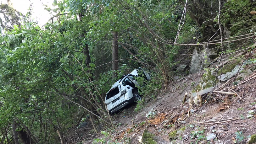 Das Auto mit dem Kind fiel 20 Meter über eine Felswand und kam in einem Waldstück zum Stillstand.