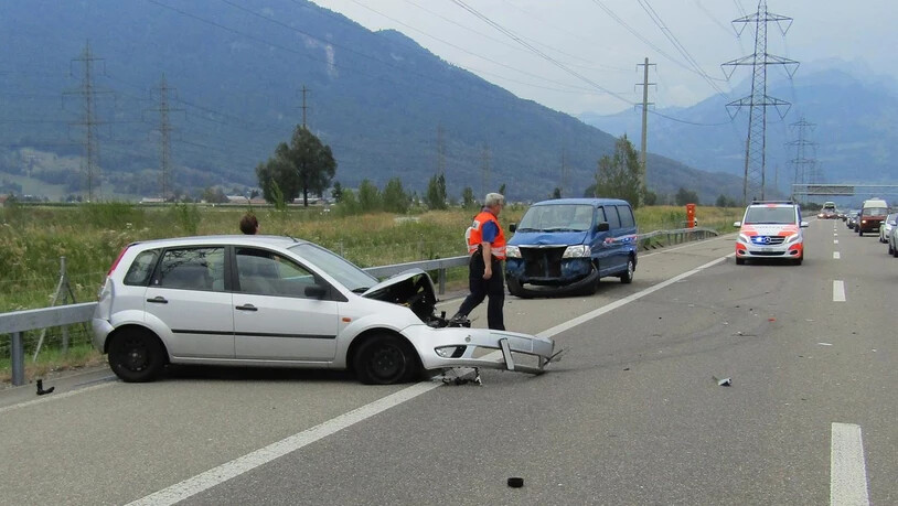 Die Unfallstelle auf der Autobahn.