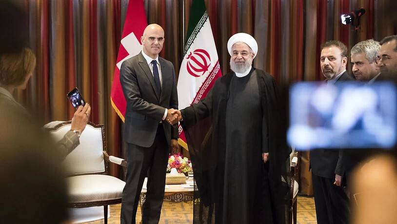 Viel Händeschütteln in New York: Bundespräsident Alain Berset kam am Mittwoch unter anderem mit dem Präsidenten der Islamischen Republik Iran, Hassan Ruhani, zusammen.