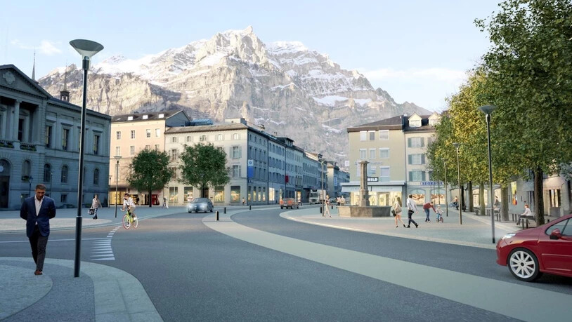 So könnte es bald aussehen in Glarus: Der Kanton baut die Hauptstrasse in Glarus im nächsten Jahr um.