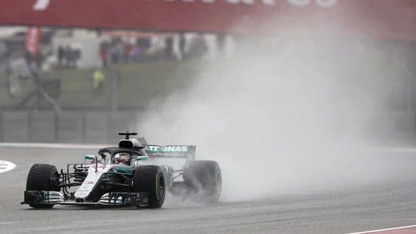 Lewis Hamilton am Freitag im Regen-Training in Austin