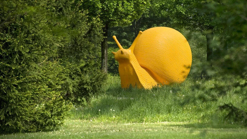 Das Wahrzeichen der Bad RagARTz 2018 war diese gelbe Riesenschnecke.