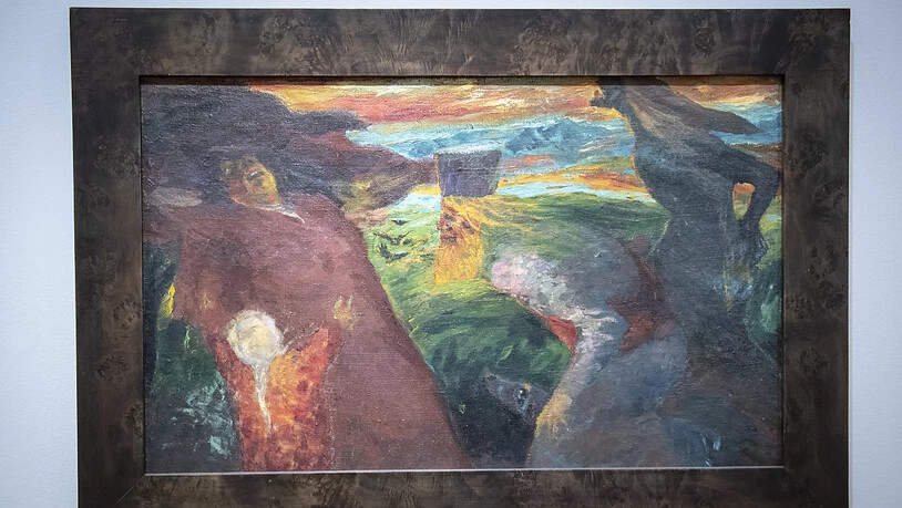 "Begegnung", 1904, Oel auf grober Leinwand. Das Zentrum Paul  stellt Bilder des Deutschen Malers Emil Nolde aus.