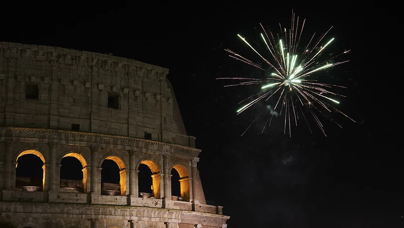 In Rom gab es in der Neujahrsnacht ein Feuerwerk über dem Kolosseum.