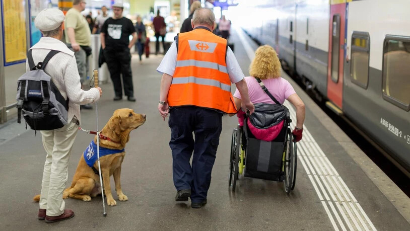 Die Hürden sind immer noch zahlreich: Ein Hundeverbot im Museum stellt für eine sehbehinderte Person gleichermassen ein Problem dar wie eine zu steile Zufahrtsrampe zum Zug für eine Rollstuhlfahrerin. Symbolbild Gaetan Bally/Keystone