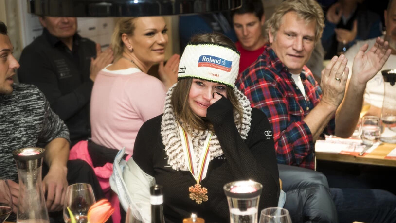 Bronze-Gewinnerin Corinne Suter beim Abendessen im House of Switzerland