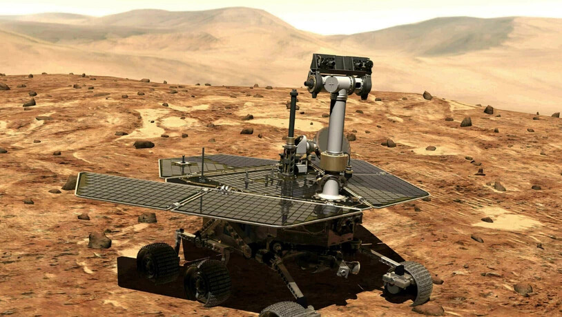Allein und verlassen auf dem Mars: Der Rover "Oportunity" war seit 2004 auf dem Roten Planeten und wurde jetzt aufgegeben.