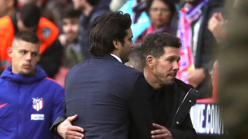 Diego Simeone (rechts) ist bei Atlético Madrid als Trainer längst ein fixer Wert