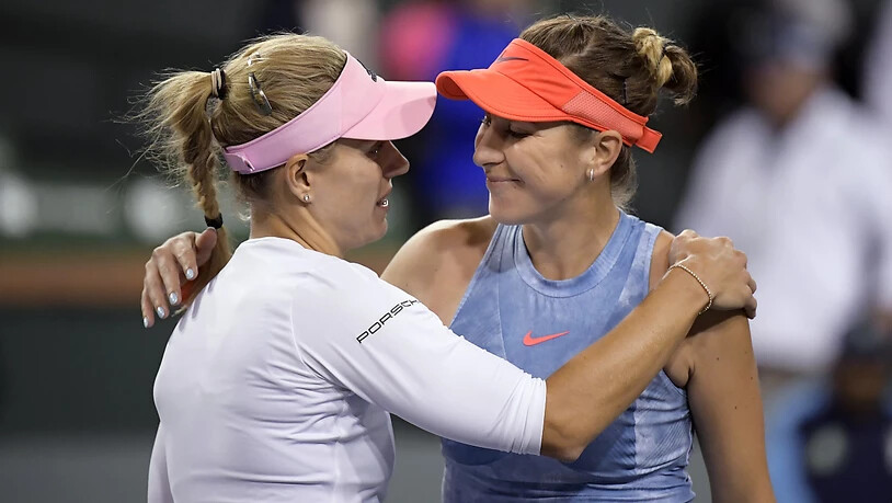 Angelique Kerber (links) beendete die Siegesserie von Belinda Bencic im Halbfinal des Turniers von Indian Wells in 68 Minuten.