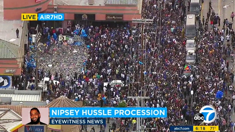 Tausende begleiteten den Sarg des erschossenen Rappers Nipsey Hussle durch Los Angeles.