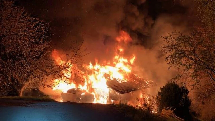 Trotz intensivem Einsatz der Feuerwehr wurde das Chalet ein Raub der Flammen.