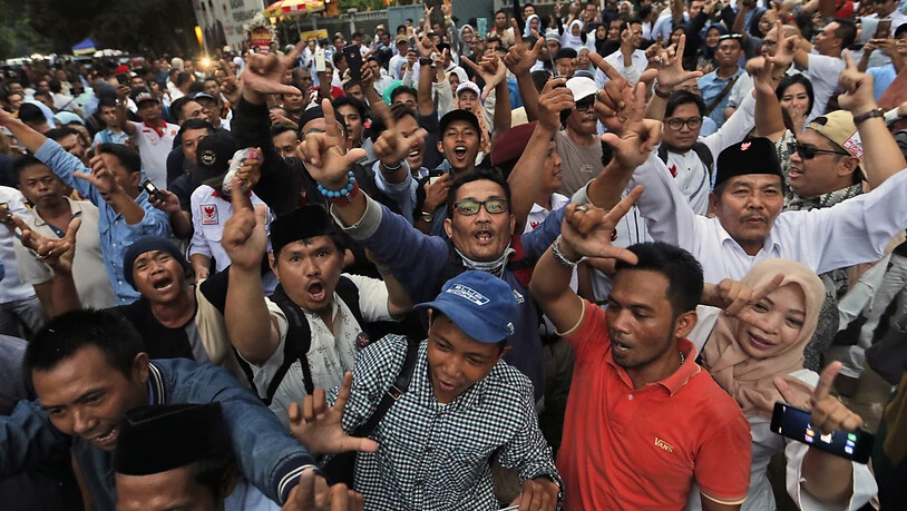 Anhänger von Oppositionskandidat Prabowo Subianto in Jakarta.