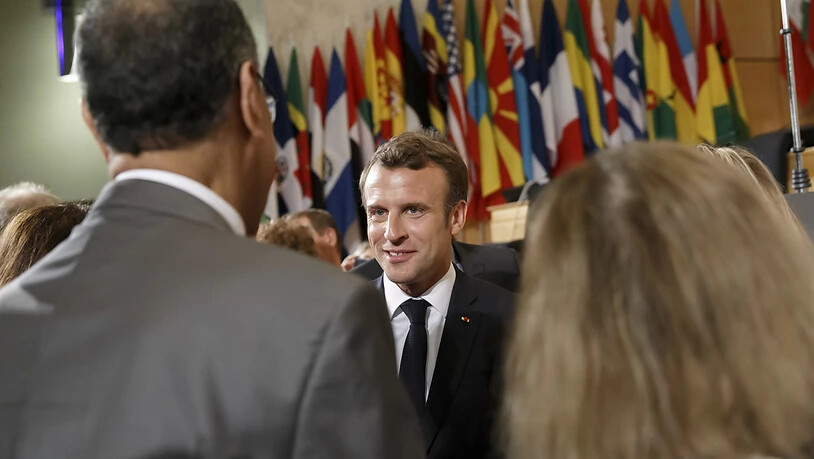 Die Marktwirtschaft muss sozialer werden: Frankreichs Präsident Emmanuel Macron an der ILO-Versammlung in Genf.