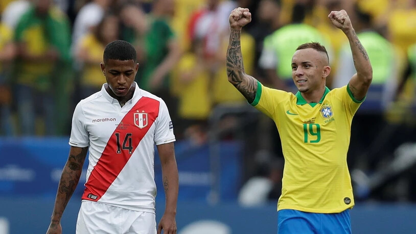 Brasiliens Flügel Everton jubelt nach seinem Tor gegen Peru