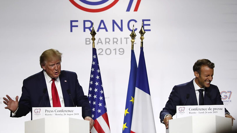 Am Ende des G7-Gipfels gab es für US-Präsident Donald Trump und Frankreichs Präsident Emmanuel Macron mehr zu lachen als auch schon.