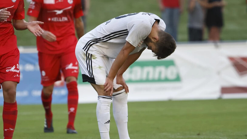 Trotz eines Treffers muss sich Karim Gazzetta mit Stade Lausanne-Ouchy in Vaduz geschlagen geben (Archiv)