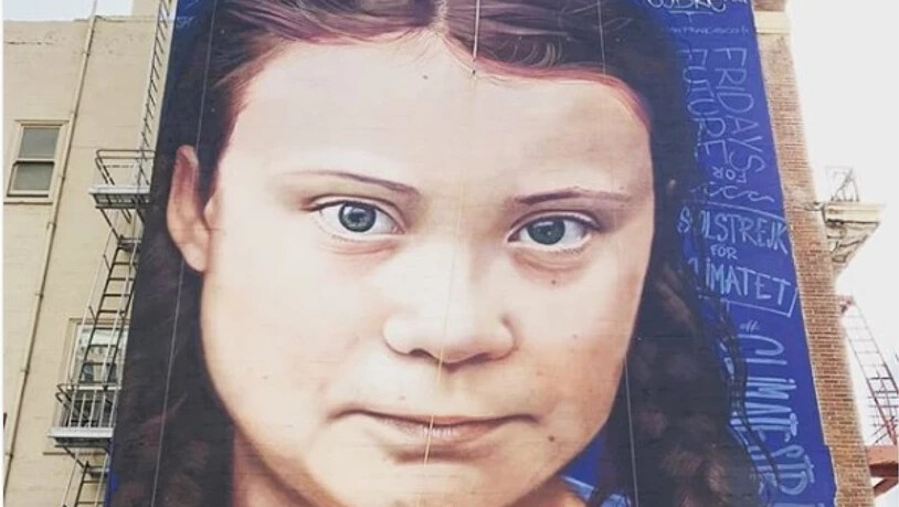 Die schwedische Klimaaktivistin Greta Thunberg (16) wurde als grosses Gemälde auf einer Hochhauswand in San Francisco verewigt.
