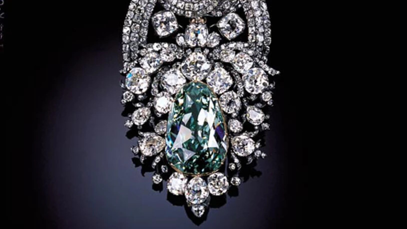 Der "Grüne Diamant" ("Dresden Green") ist ein Hut-Schmuckstück mit einem einzigartigen Stein von 41 Karat und natürlicher Färbung. (Archivbild)