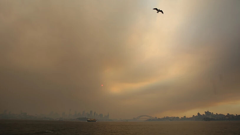 Der Himmel verfärbt sich wegen des Rauchs der Buschfeuer um Sydney spektakulär. EPA/STEVEN SAPHORE AUSTRALIA AND NEW ZEALAND OUT