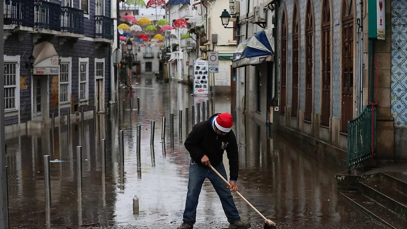 Überschwemmung in Agueda in Portugal.