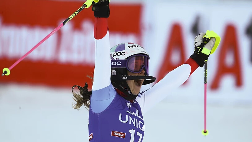 Die 21-jährige Urnerin Aline Danioth freute sich über ihren 7. Platz - ihr bislang bestes Ergebnis im Weltcup
