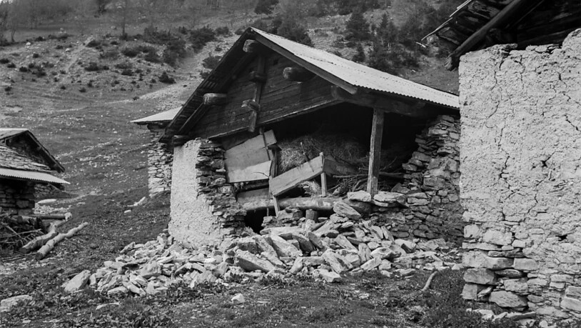 2019 sind in der Schweiz doppelt so viele Erdbeben verspürt worden wie im langjährigen Durchschnitt. Über Schäden wie beim Beben im Januar 1946 am Rawilpass im Kanton Wallis (Bild) wurde aber nichts bekannt.