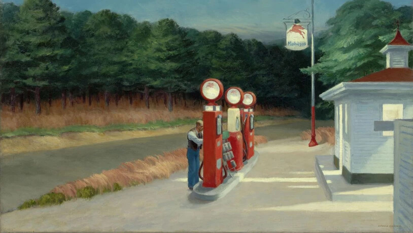 Edward Hopper schuf ikonenhafte Bildnisse der US-amerikanischen Lebensrealität. Wie zum Beispiel mit "Gas" aus dem Jahr 1940.