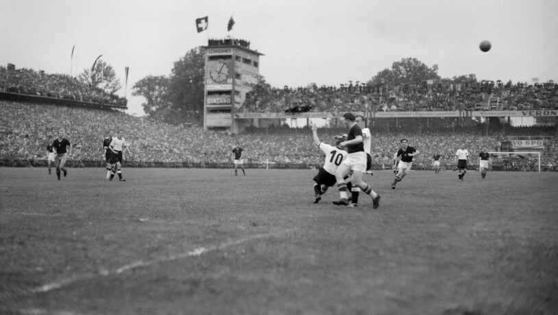 Das wohl grösste Spiel im alten Wankdorf: Das "Wunder von Bern", der WM-Final 1954, den Aussenseiter Deutschland mit 3:2 gegen Ungarn gewann.