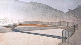 Visualisierung: So sehen Architekt Lando Rossmaiers Pläne für den Linthsteg bei Ennetbühls aus.