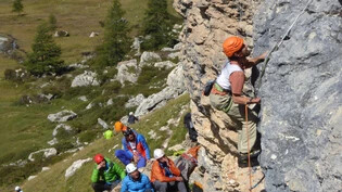 Auf dem Programm des Bergführer-Aspiranten-Kurses standen unter anderem die Felsprüfung auf der Lagalp ...