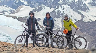 Ambitioniert: Die Bündner Patrick Koller, David Pröschel und David Koller (von links) wollen in Chile hoch hinaus.