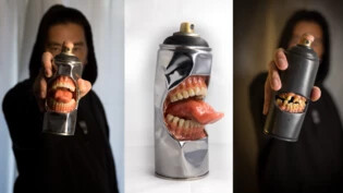 Diese Spraydosen sind Teil eines Zahnarzt-Projekts. Entworfen wurden sie von ...