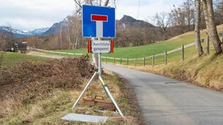 Wirkt offiziell: Das Sackgassenschild am Muldenweg hat gemäss Stadt Maienfeld der Eigentümer aufgestellt.