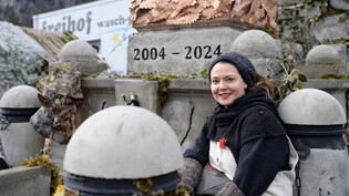 2024 mit dem Denkmal als Fasnachtssujet: Stefanie Winkler ist Fasnächtlerin und seit 20 Jahren bei der Maskengruppe Novale beim Wagenbau und bei der Fasnacht dabei. 