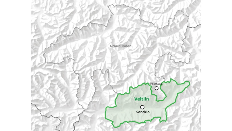 Mit rund 22 000 Einwohnern ist Sondrio der meist bevölkerte Ort des Veltlins.