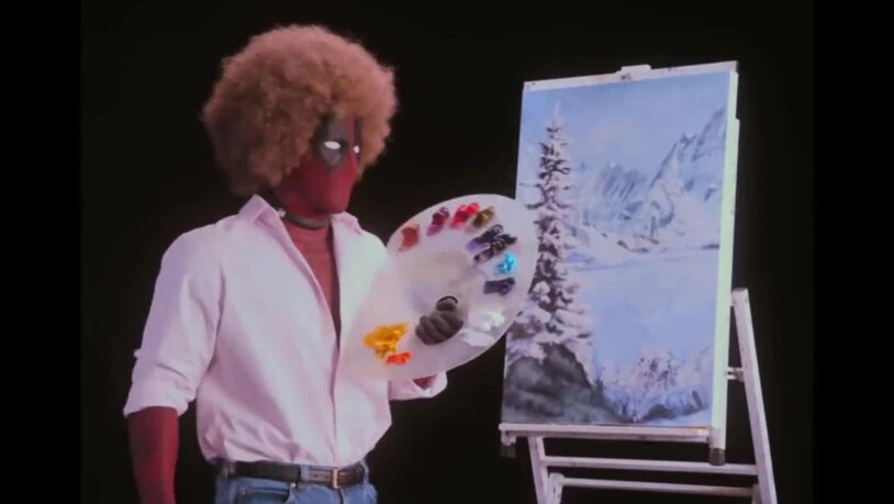 Bob «Deadpool» Ross mit Pinsel, Palette und Bild.