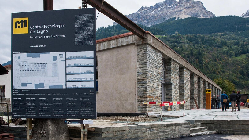 Das Centro Tecnologico del Legno in Poschviavo vor der Eröffnung.