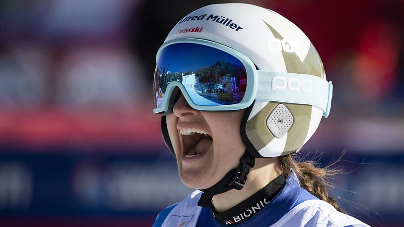 Ein Schrei der Erleichterung: Priska Nufer schaffte mit dem 6. Platz ihr bisher bestes Ergebnis im Weltcup