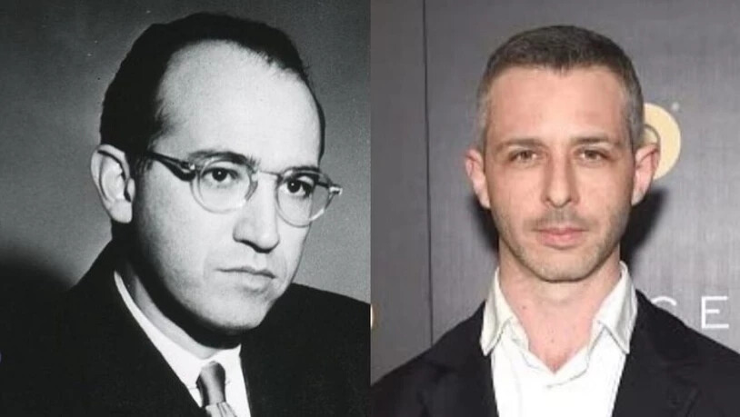 Eine gewisse physiognomische Ähnlichkeit ist nicht von der Hand zu weisen: Jonas Salk, der Entwickler der Polio-Impfung (l) und der Schauspieler Jeremy Strong (r), der ihn im Film spielen soll (Keystone/imdb)