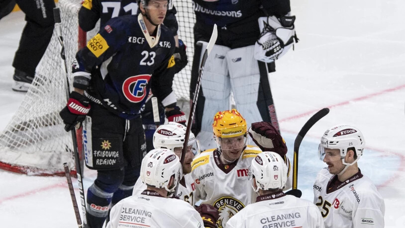 Auch der Genève-Servette Hockey Club kommt zum Auswärtssieg in Freiburg