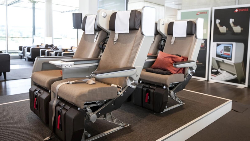 Die Sitze der neuen Reiseklasse 'Premium Economy Class' von Swiss.