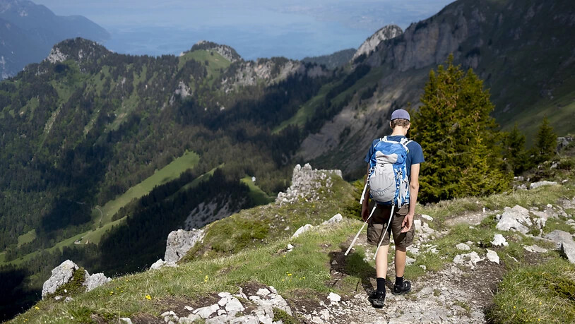 Ein Wanderer unterwegs bei Leysin in den Waadtländer Alpen. (Archivbild)